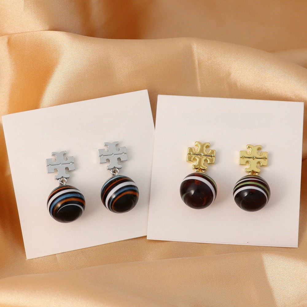 Tory Burch Classic Copper Gold Plated Stud Earrings